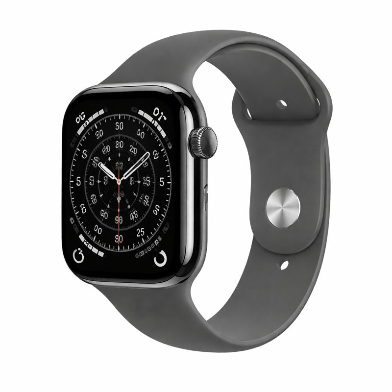 Apple Watch Series 11 [GPS + Cellular 46mm] Smartwatch with Natural Titanium Case with Stone Gray Sport Band - S/M