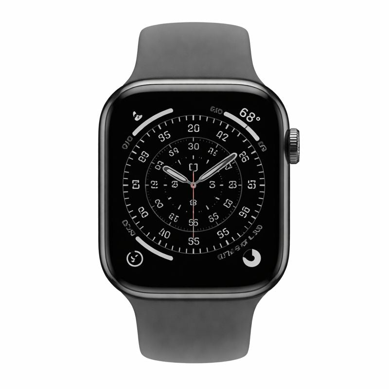 Apple Watch Series 11 [GPS + Cellular 46mm] Smartwatch with Natural Titanium Case with Stone Gray Sport Band - S/M