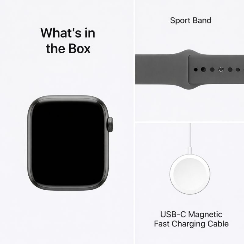 Apple Watch Series 11 [GPS + Cellular 46mm] Smartwatch with Natural Titanium Case with Stone Gray Sport Band - S/M