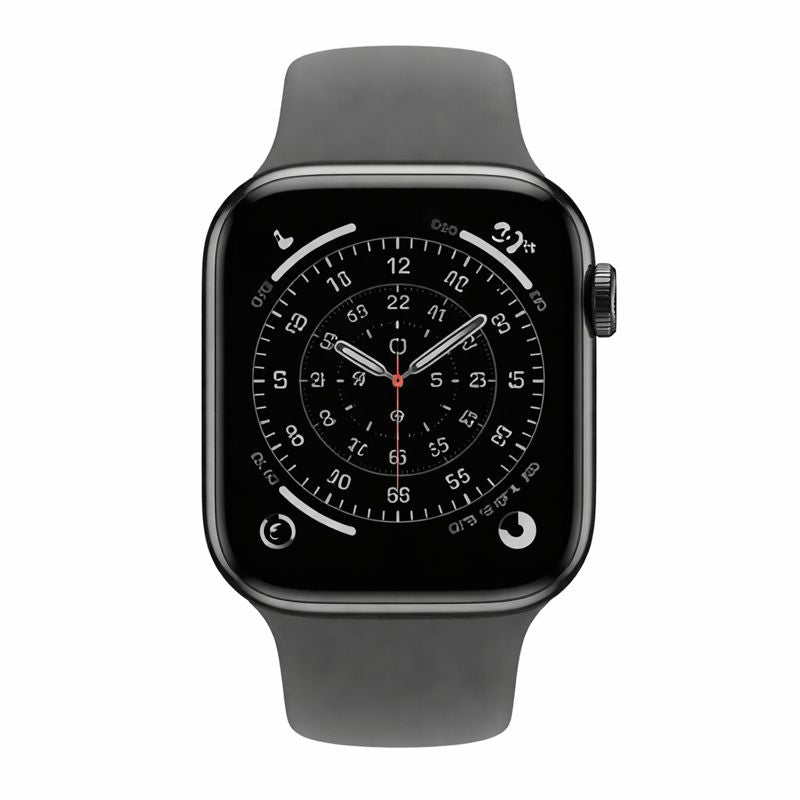 Apple Watch Series 11 [GPS + Cellular 46mm] Smartwatch with Natural Titanium Case with Stone Gray Sport Band - S/M