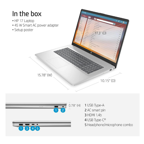 HP 17.3" HD+ Touchscreen Laptop Computer